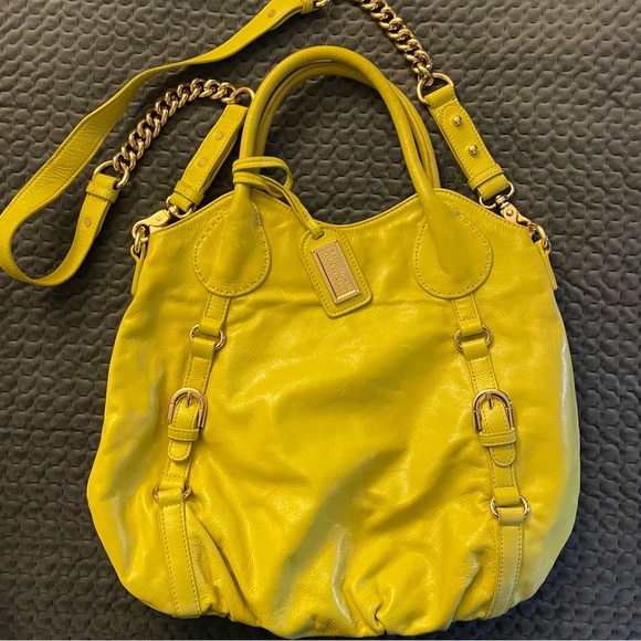 Used only once!  Gorgeous Badgley Mischka American Glamour yellow leather bag - Picture 6 of 13